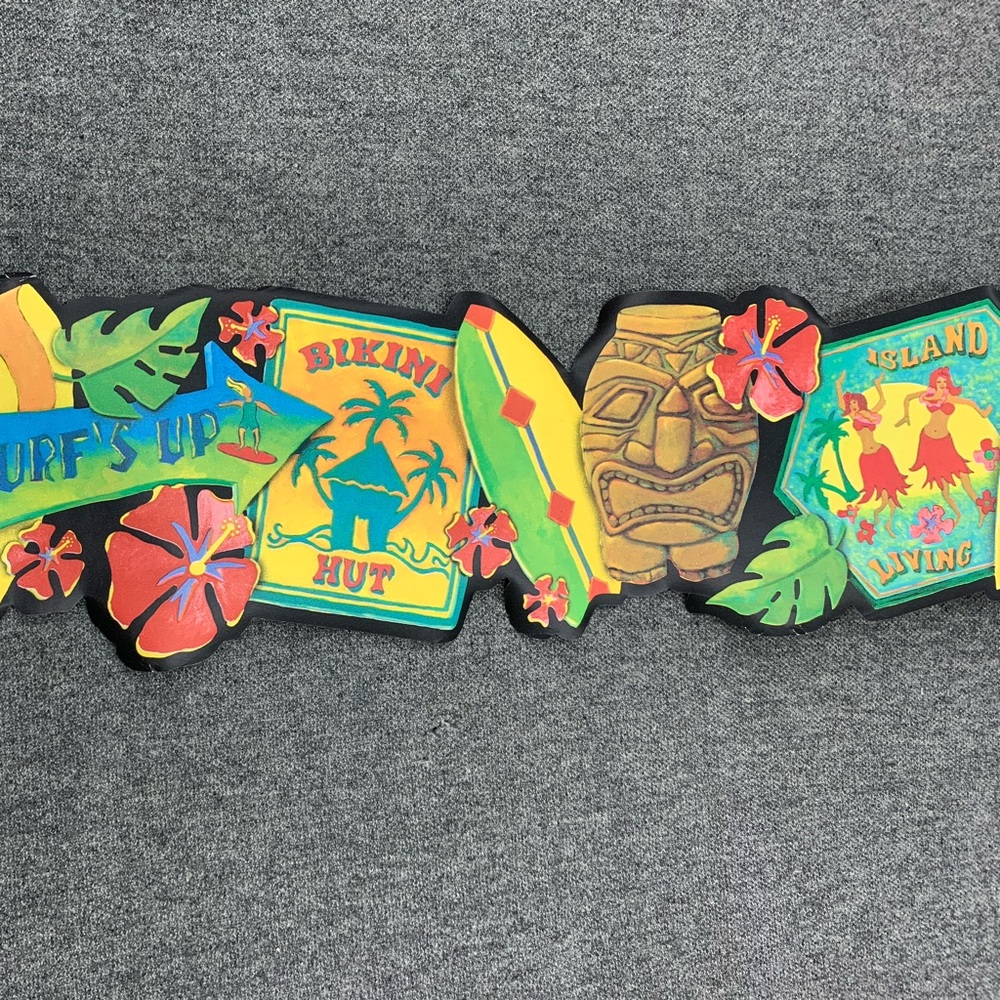 3 rollsTropical Surf's Up Wallpaper Border